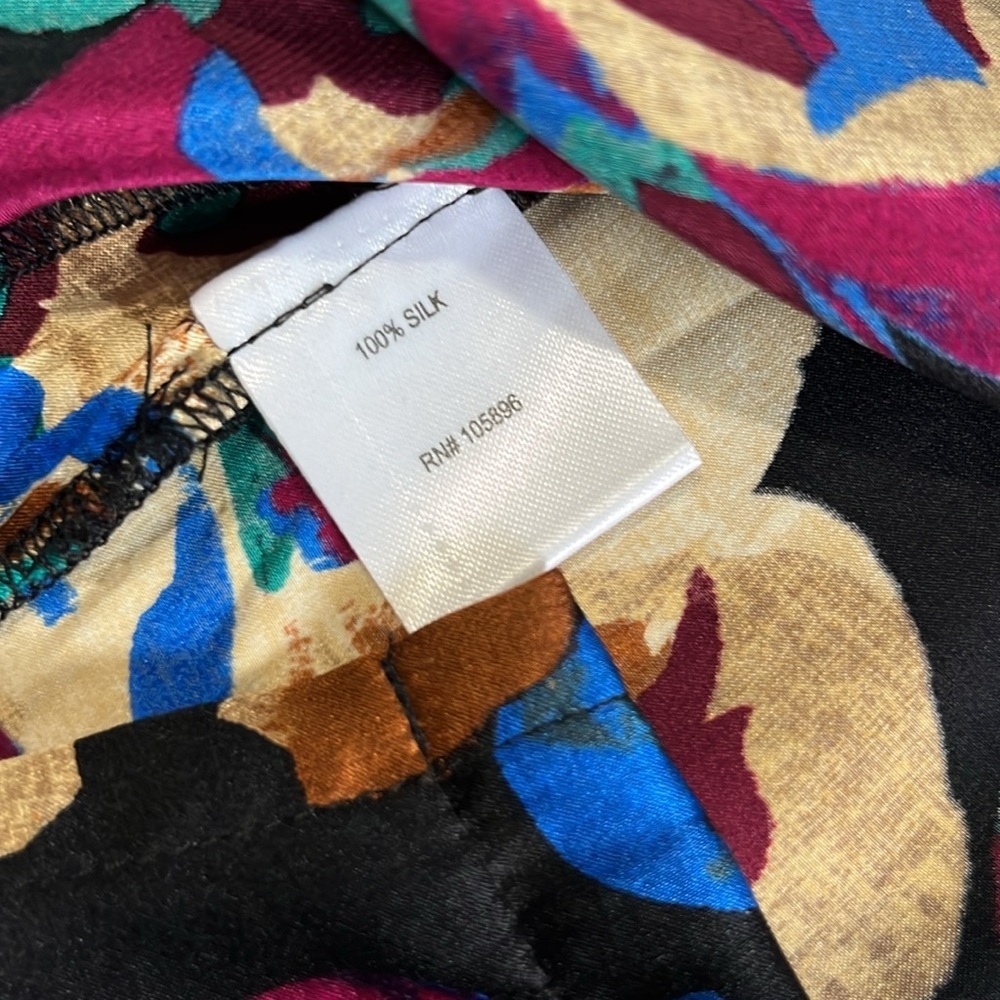 WORTH New York Floral Silk Blouse Size 10 - Picture 8 of 10